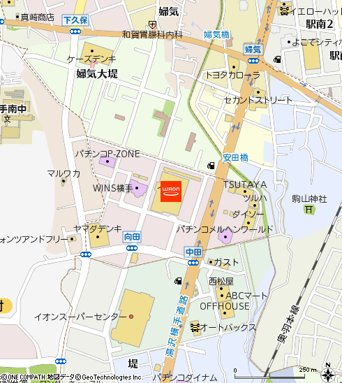 イオン横手店付近の地図